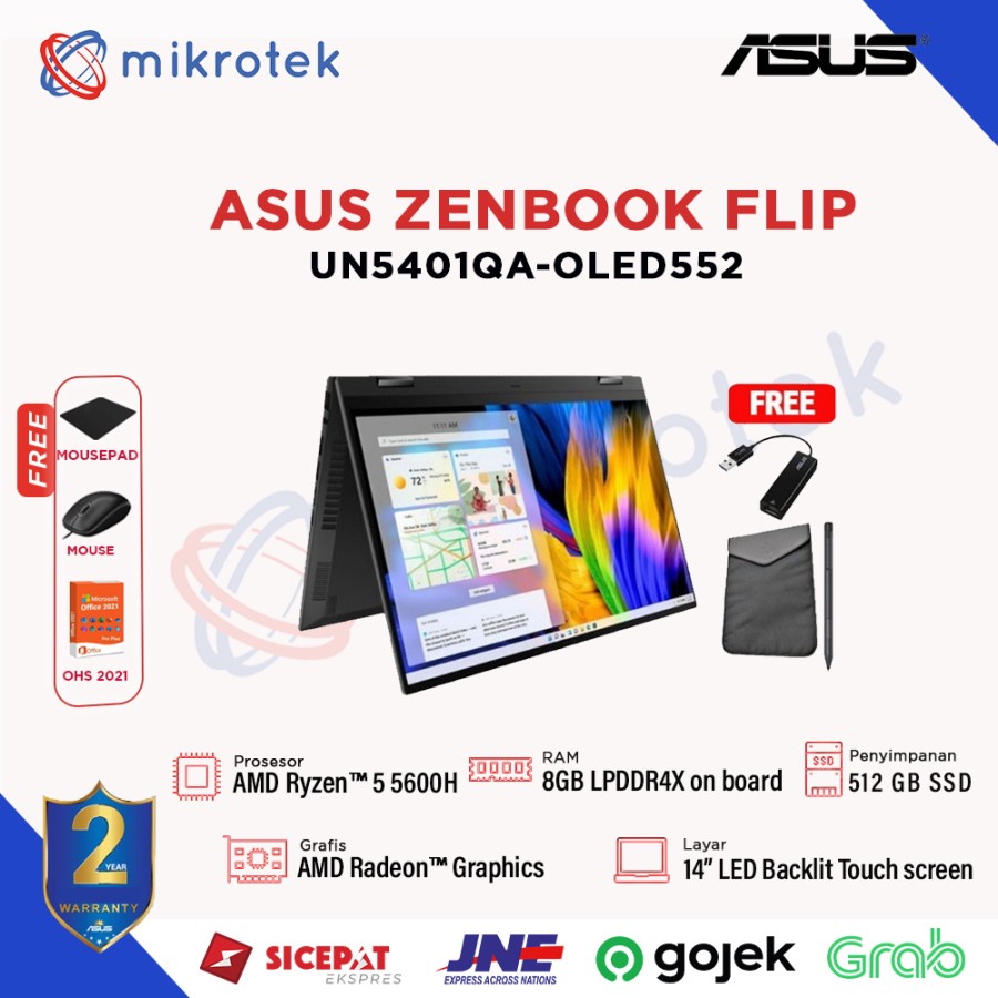 Jual Asus Zenbook Flip Un Qa Oled Ryzen H Gb Ssd Ohs