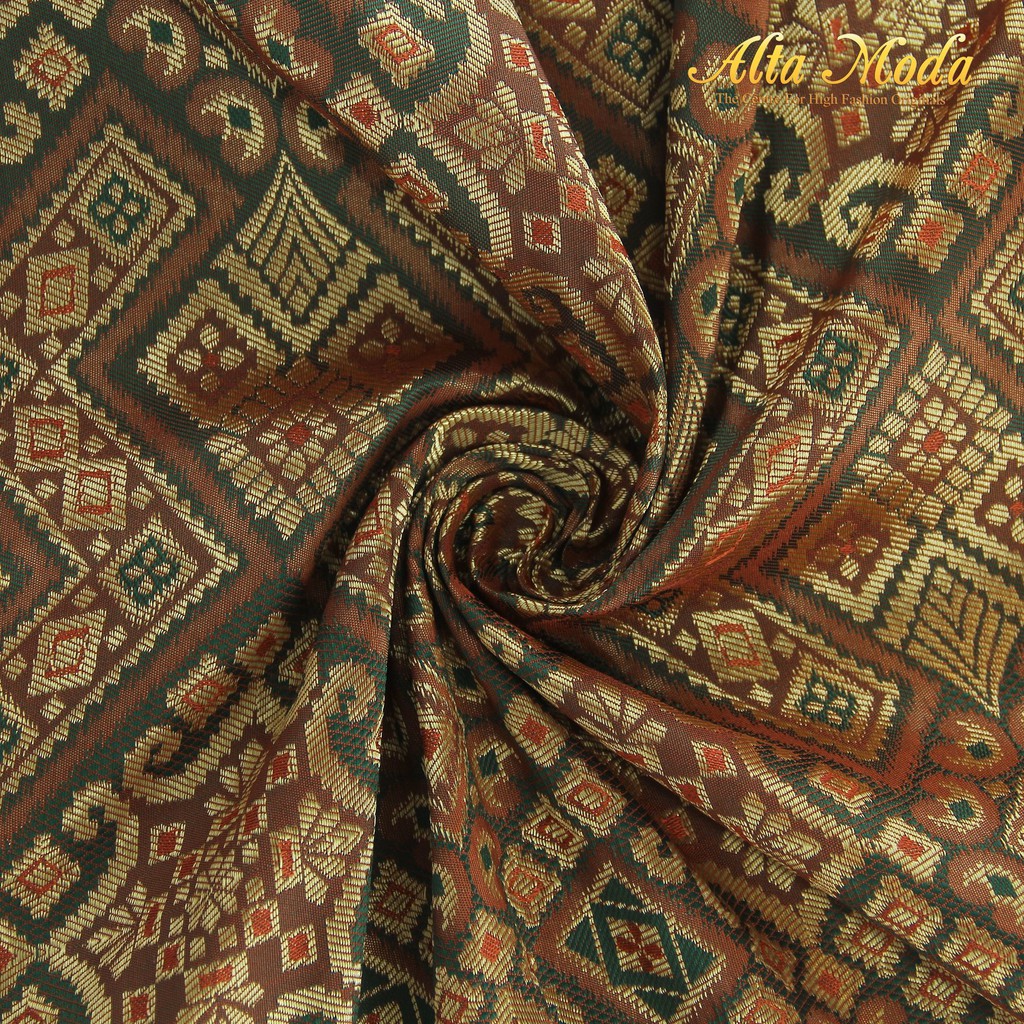 

Alta Moda Songket Motif Palembang Orange Bata Mix Benang Gold (1M)
