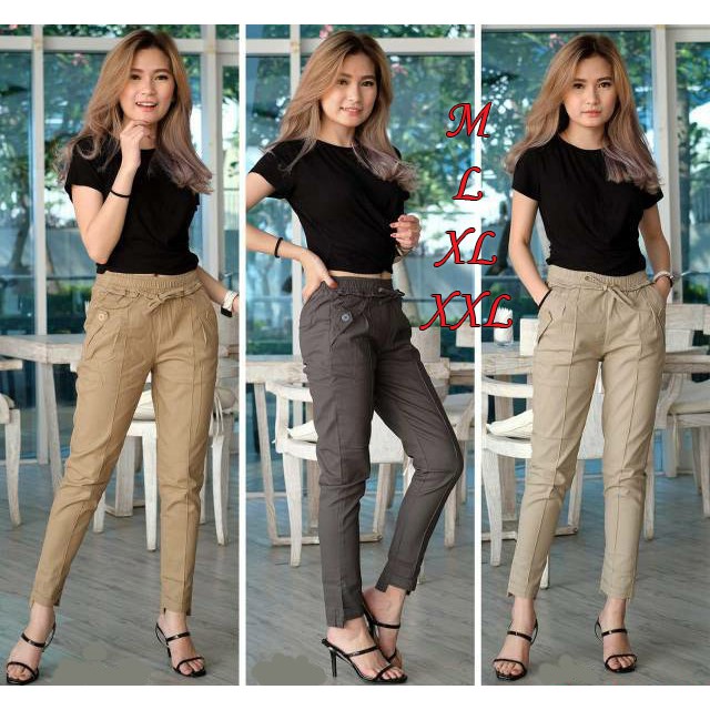 BAGGY PANTS TWILL COMBED ORIGINAL PREMIUM / CELANA BAHAN PANJANG WANITA / CELANA BAGGY