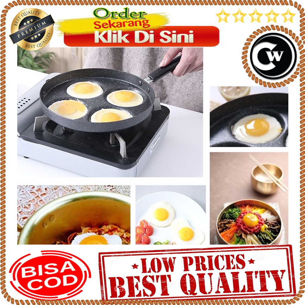 TEENRA Wajan Teflon Telur Anti Lengket Panci Omelet Egg Frying Pan Non-Stick 4 Holes