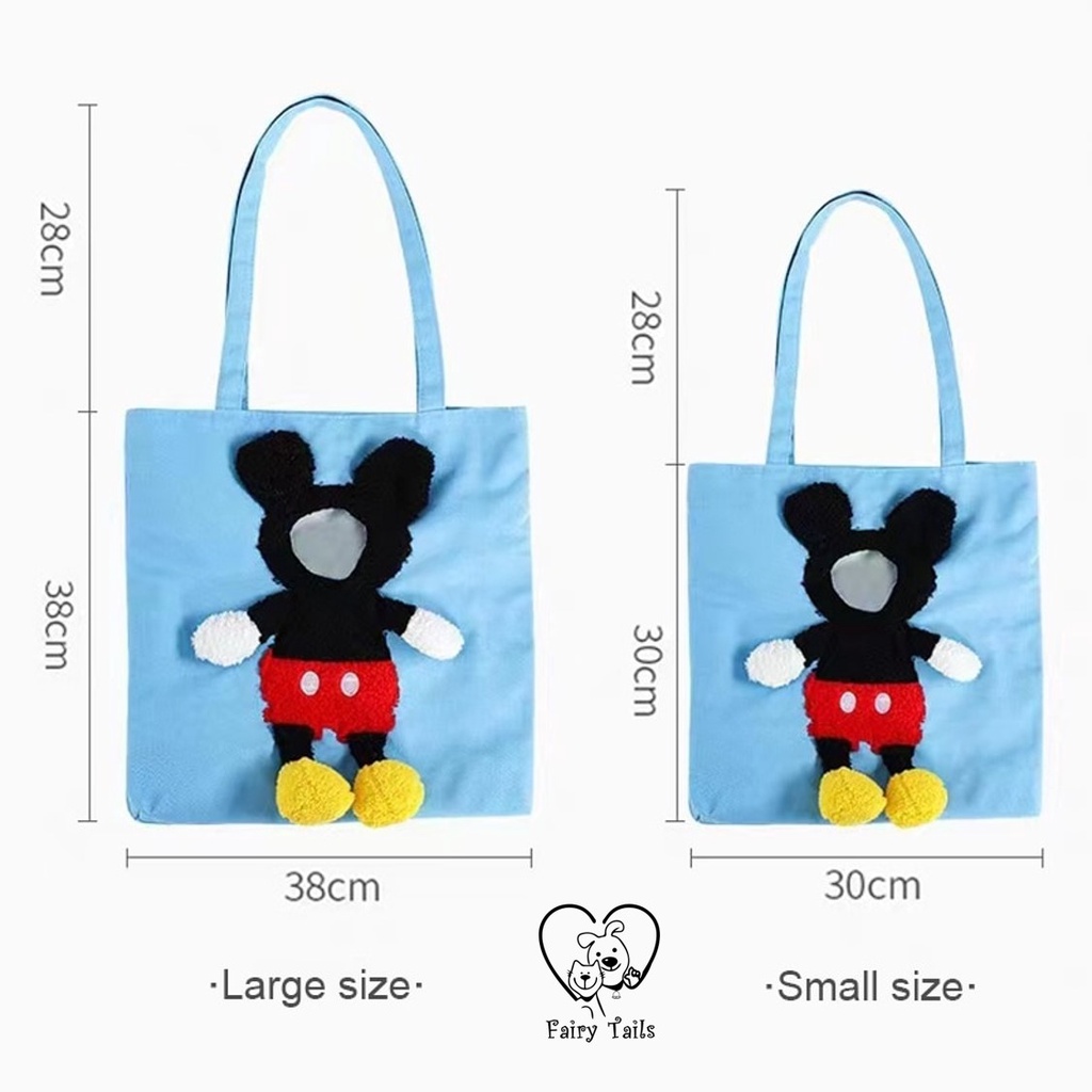 Pet Carrier Tas Kanvas Motif Mickey Mouse Lucu (Head Cut)