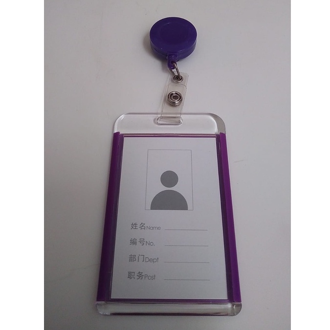 name tag yoyo id card holder  gantungan tempat kartu acrylic