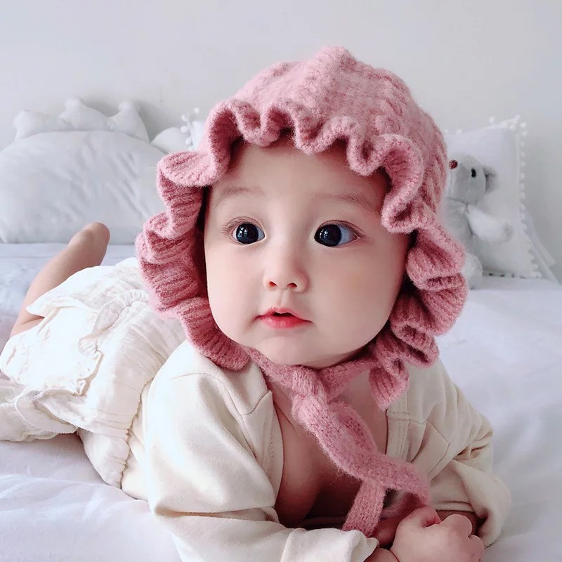 (Pimenova) Topi bonnet bayi topi dutch lady bayi topi bonet rajut anak..