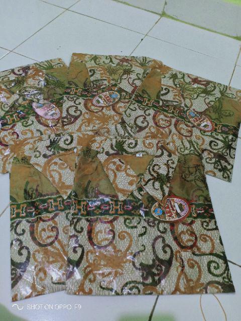 Arka Batik Hrb026 Kenongo Kemeja Hem Pendek Padi Pekalongan M L Xl Murah Keren Batik Pria Wajik Biru