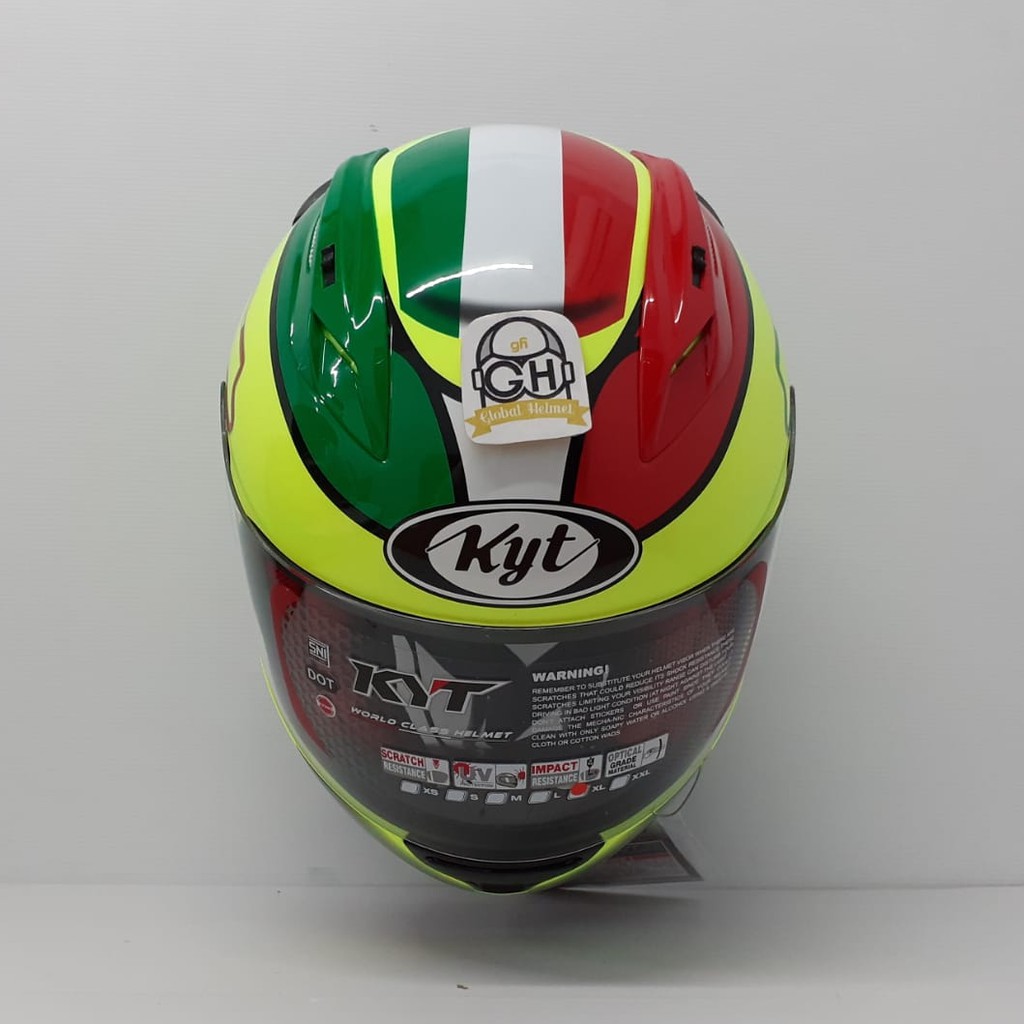 HELM FULL FACE KYT RC7 RC-7 RC SEVEN MOTIF #15 ITALY YELLOW