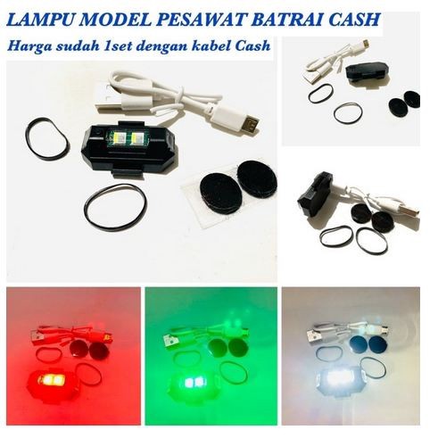 Lampu LED Kedip PESAWAT RGB Strobo 7 Warna USB mobil sepeda motor blitz charge