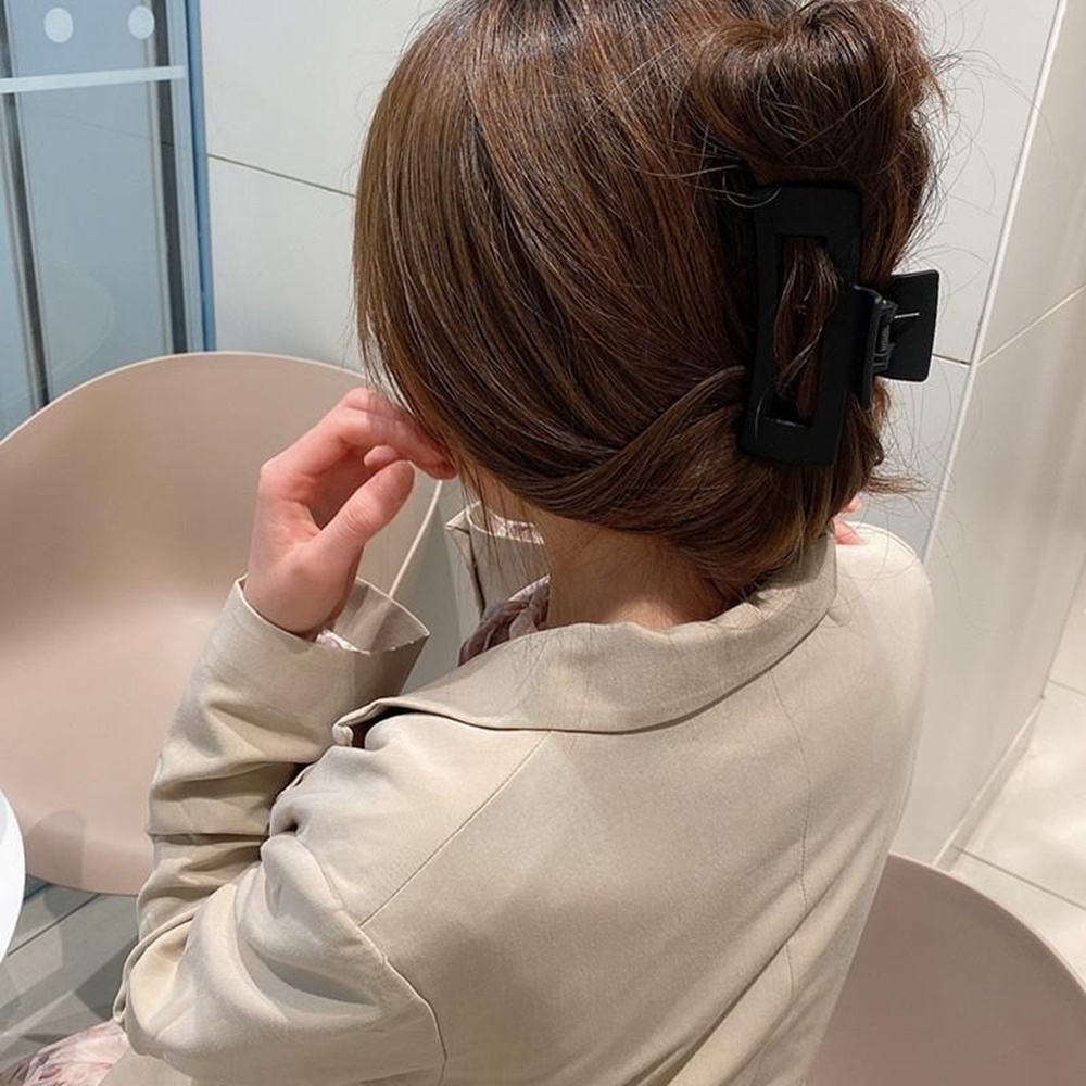 Akrilik Korea Temperamen Aksesoris Klip Rambut Ekor Kuda Tinggi Hiu Hitam Jepit Rambut untuk Wanita