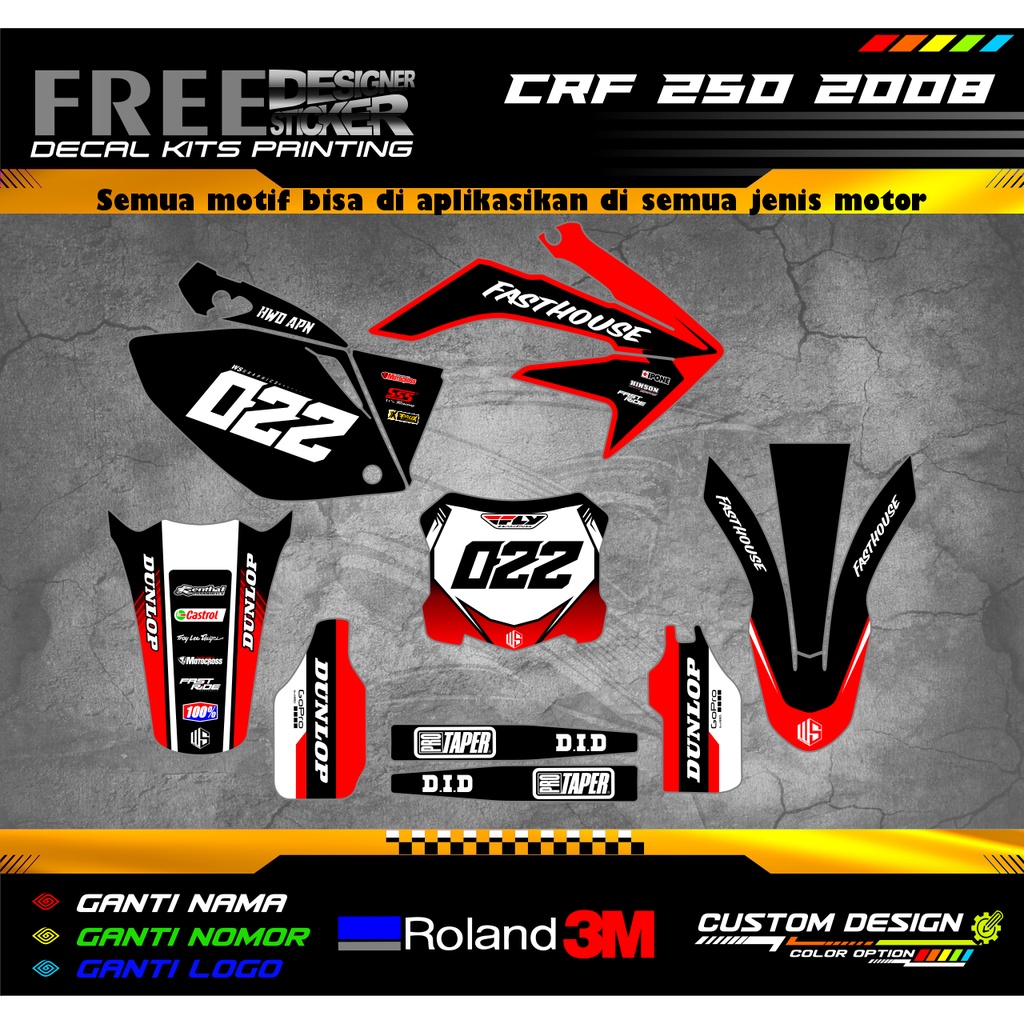 Decal Stiker Motor Honda CRF 250 2006-2010 Custom Design