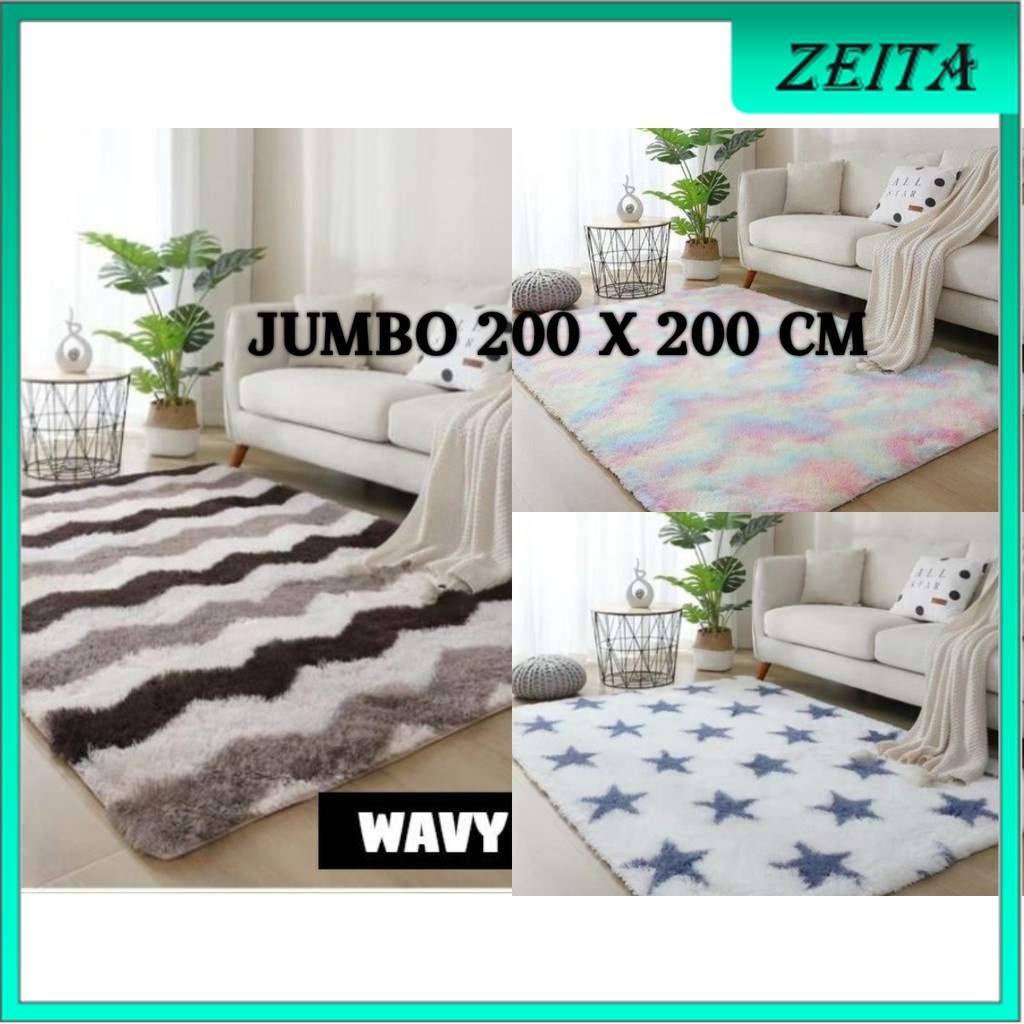 Jual Zeita - KARPET JUMBO BULU MOTIF TERBARU ANTI SLIP 200*200 CM BESAR ...