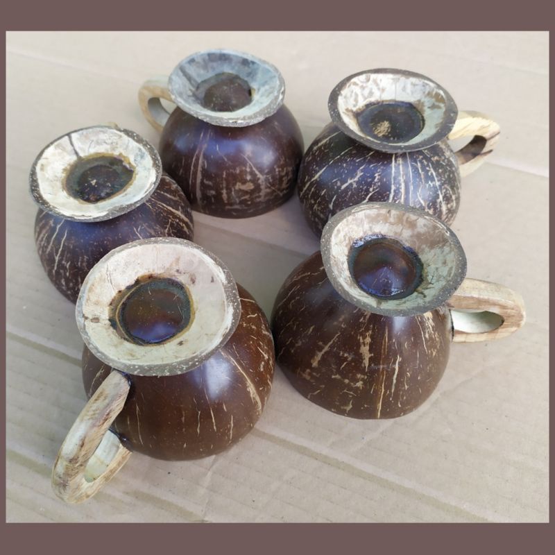 Cangkir Batok Kelapa - Gelas Tradisional Tempurung Kelapa - Souvenir Gelas