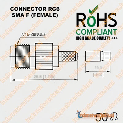 KONEKTOR CONNECTOR RG6 SMA F (FEMALE)