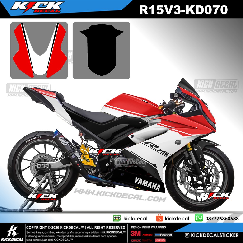 Decal Stiker YAMAHA R15 V3 KD70 Livery Ducati