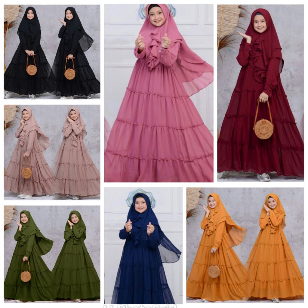 HOPYLOVY - Gamis Anak Layer Usia 12 - 14 tahun Aina / GAMIS ANAK PEREMPUAN AINA KIDS USIA 12-14 THN TERGANTUNG BADAN ANAK