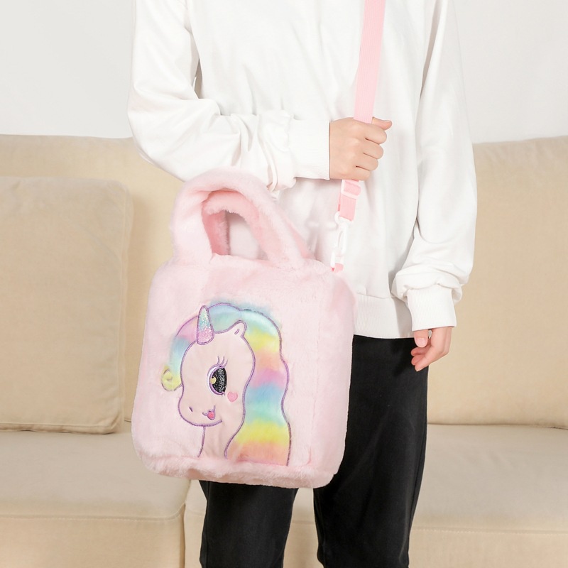 Tas Selempang Unicorn Sling Bag tas fluffy bulu unicorn kado ultah anak perempuan kado unicorn