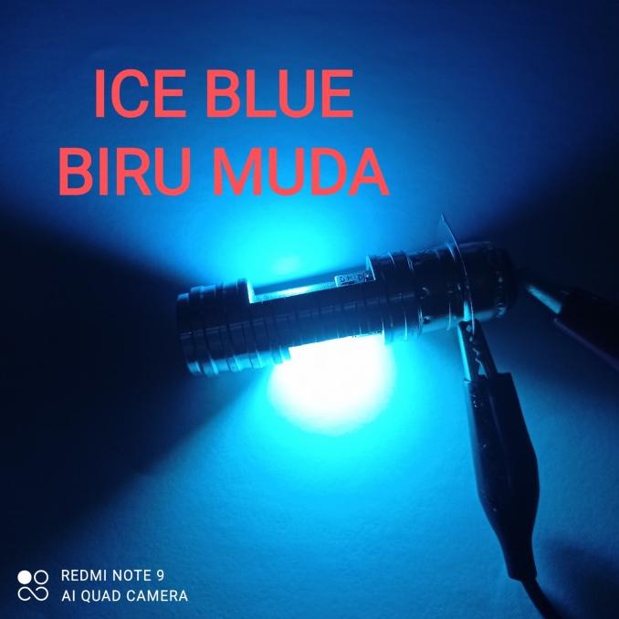 LAMPU DEPAN MOTOR MATIC & BEBEK LED ICE BLUE / BIRU MUDA ironh08 Kualitas Baik