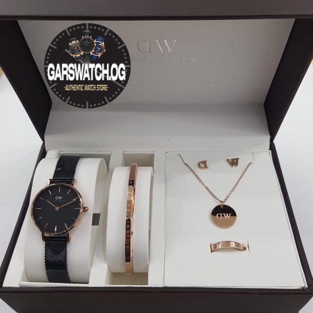 (ORIGINAL 100% - Garansi 1 Thn) Jam Tangan Daniel Wellington Original Pria / Wanita Pendant Set Full