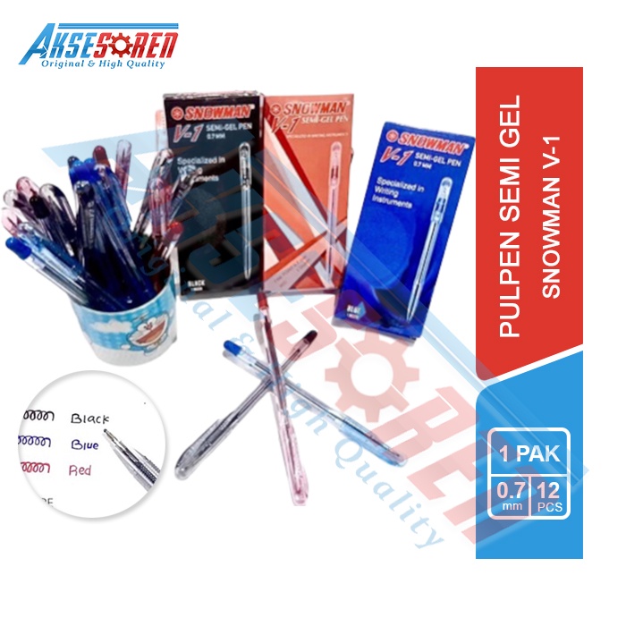 

Pulpen Snowman [V-1/12 pcs] / Ballpoint Pena Pen [0.7 mm/1 Pack]