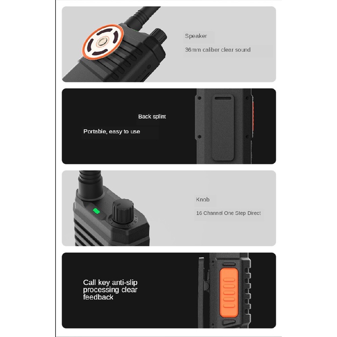 BEEBEST A108 - Mini Portable Handy Radio Walkie Talkie 16 Channels 3W