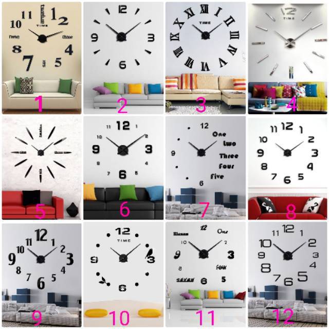 Jam dinding Besar DIY / JAM DINDING Big silver hitam dan gold BEST SELLER