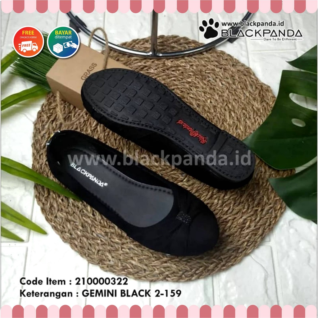 Blackpanda Flat Shoes / Sepatu Black Panda / Sepatu Wanita / Flatshoes Wanita / Black Panda Gemini Black