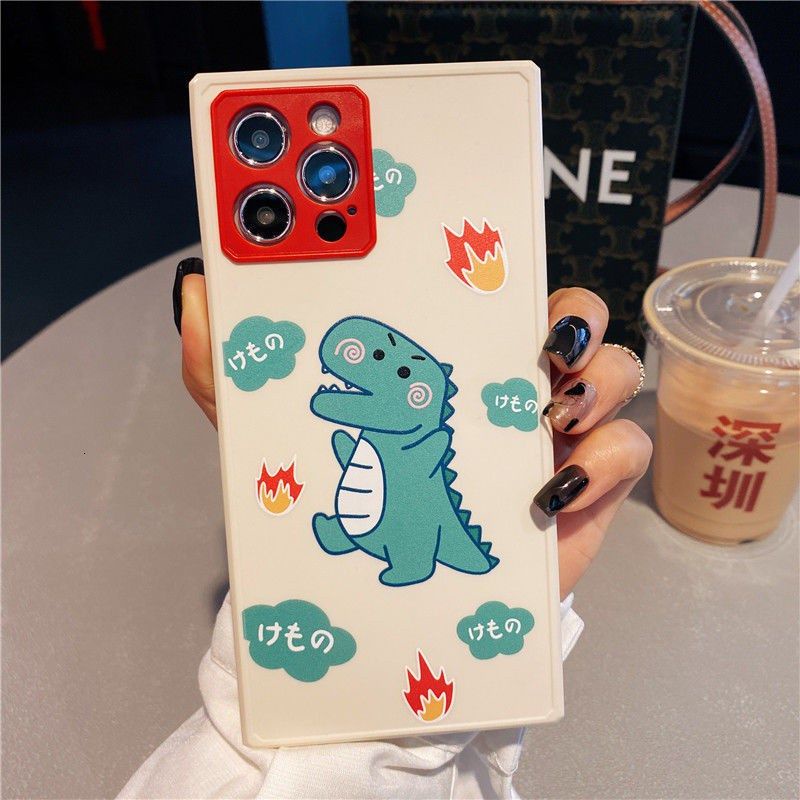 Right Angle Design Dinosaur Pattern IPhone 12 7 8Plus SE X XS XR XSMAX 11 11promax Silicone Phone Case Kws4