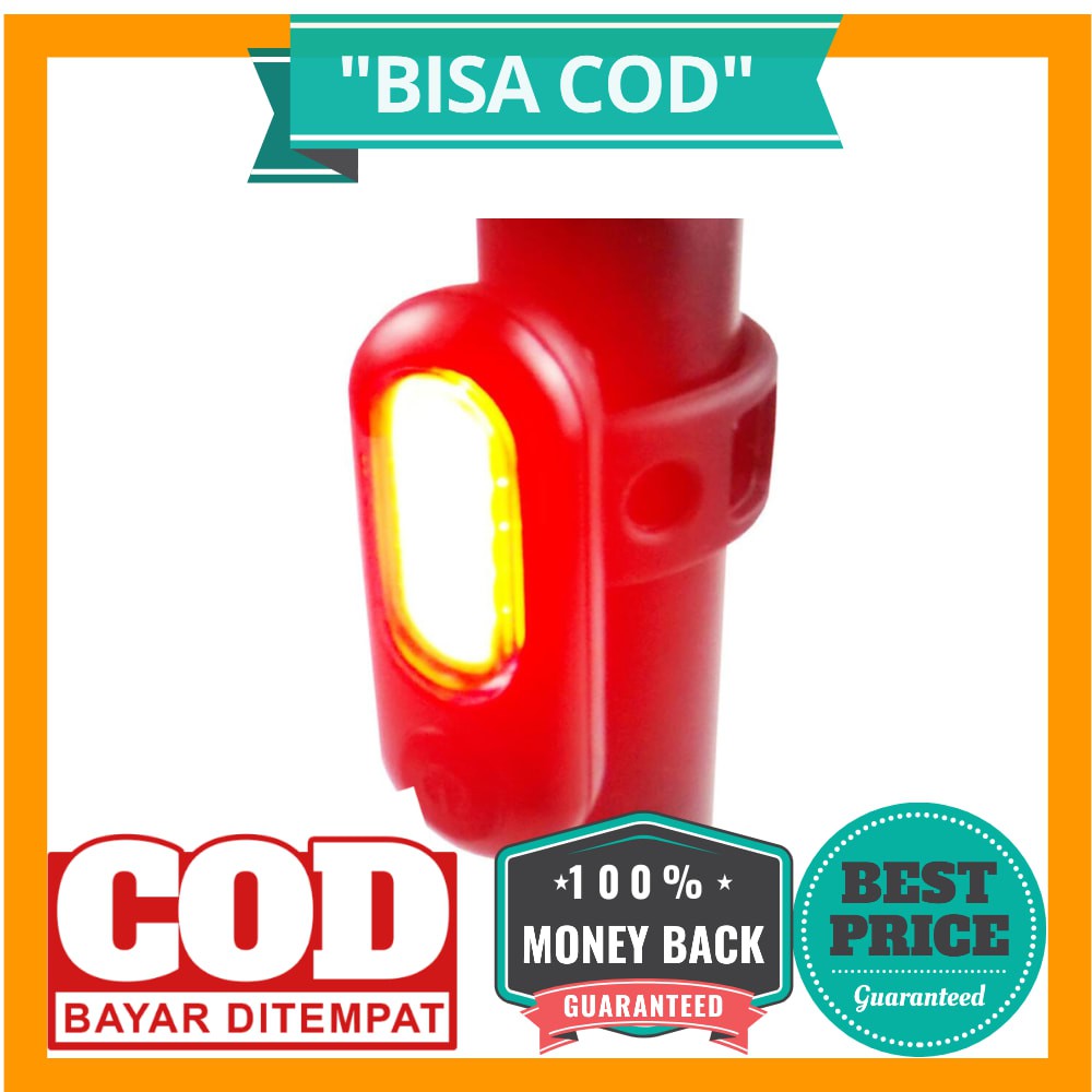 BISA COD Zlate Backlamp Lampu Sepeda COB Tail Light USB Charging- MKL-030 - Black