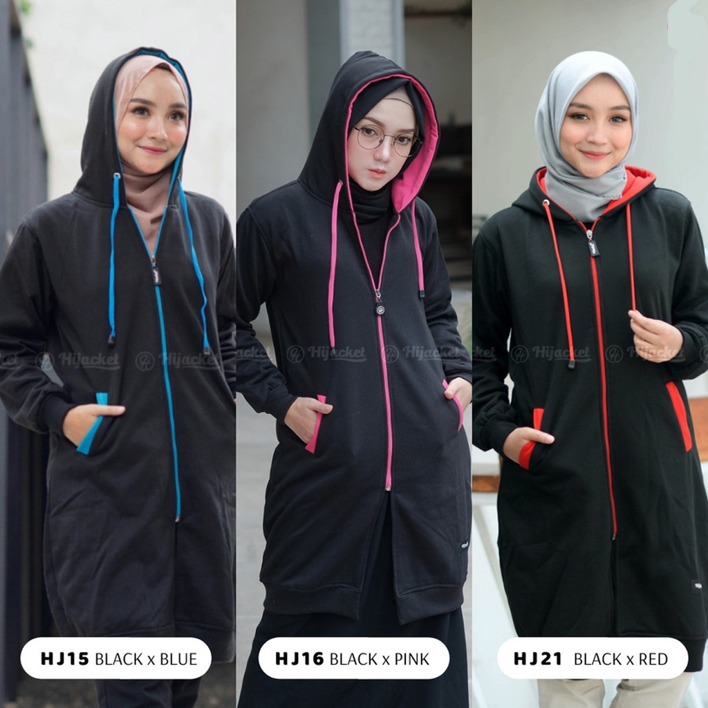 (BEST SELLER) Jaket Sweater Wanita Muslimah Hijab - Hijacket Basic Hijaber Original Panjang Hijaket