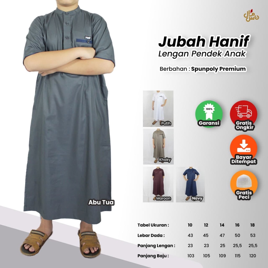 Jubah Anak Gamis Anak Pria Model Hanif Premium