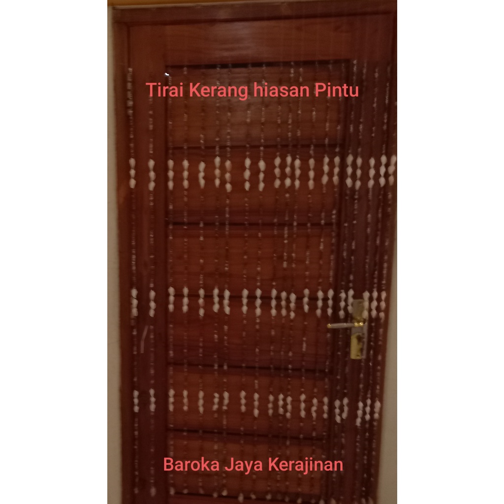 Tirai Kerang Hitam Putih Hiasan Pintu 20 rangkaian