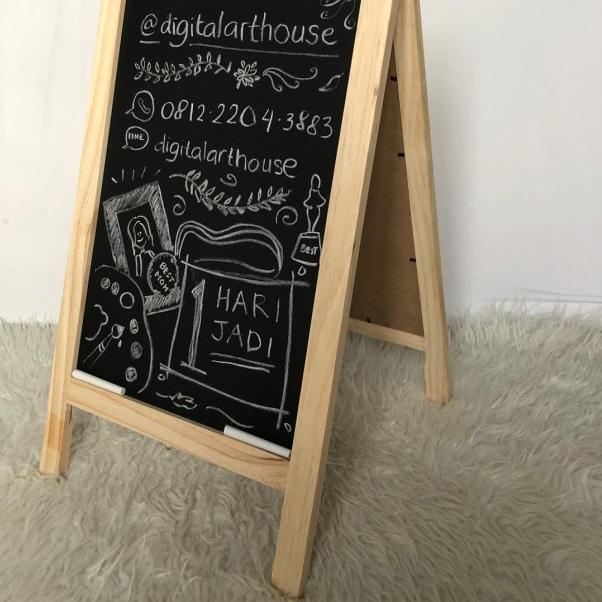 

blackboard papan tulis cafe 2 sisi 35x60cm