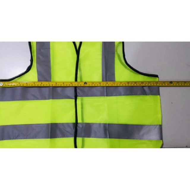 Rompi Pengaman KTP Polyester HIJAU Garis - Safety Vest Rompi Proyek Rompi Parkir Rompi Tambang