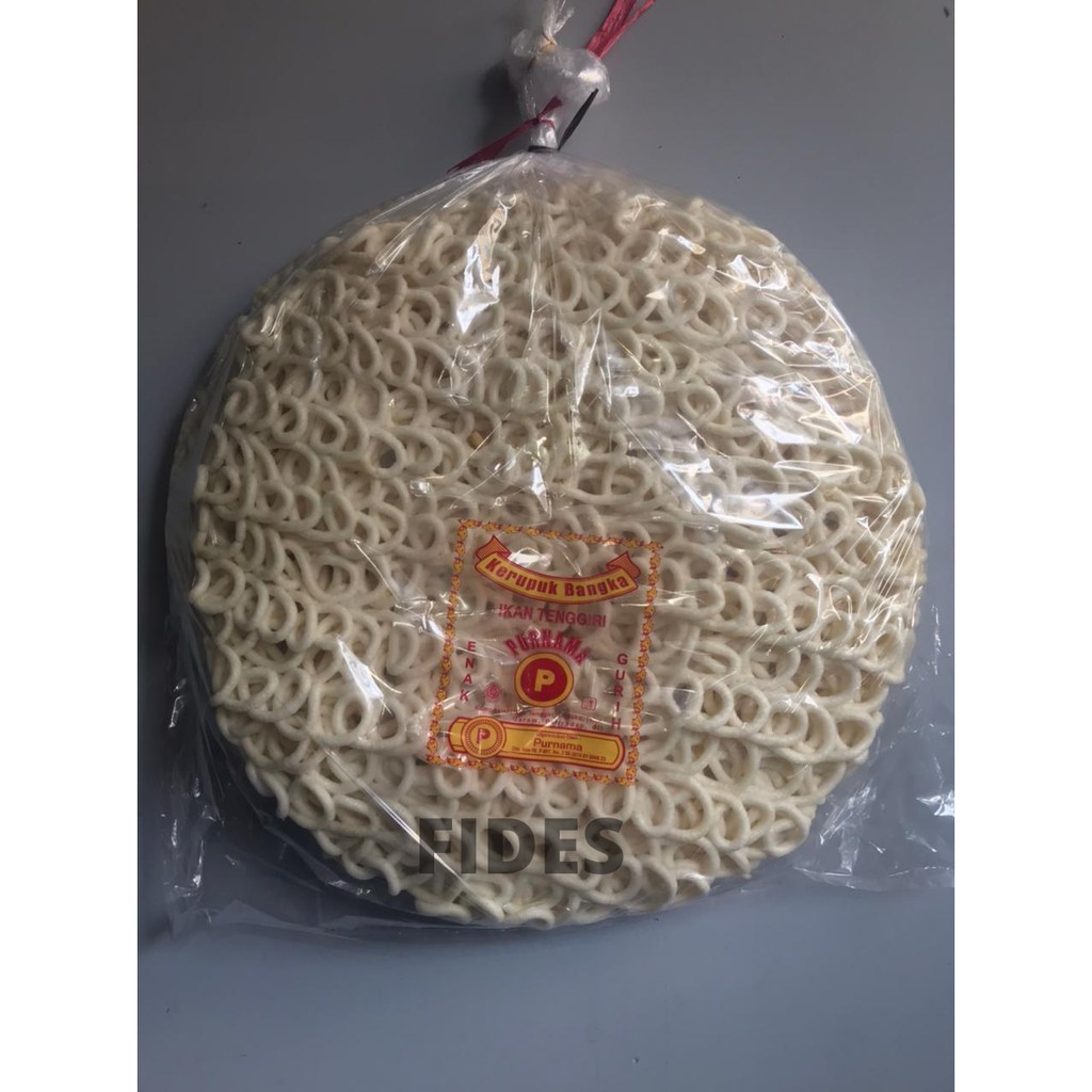 Kerupuk Keriting Bangka Ikan Tenggiri JUMBO Merk Purnama - Isi 2 Pcs