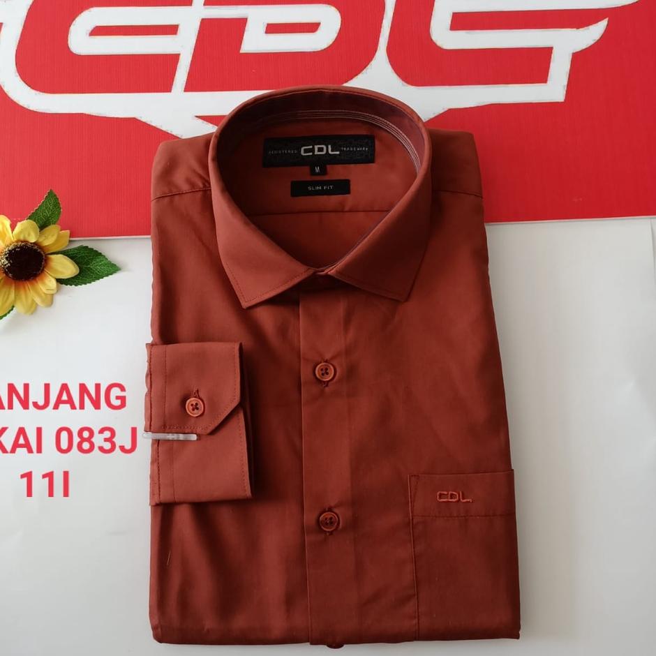 gof CDL (CARDINAL) KEMEJA FORMAL POLOS BINTIK SLIMFIT  Pakaian Pria Atasan Kemeja Hem Lengan Panjang