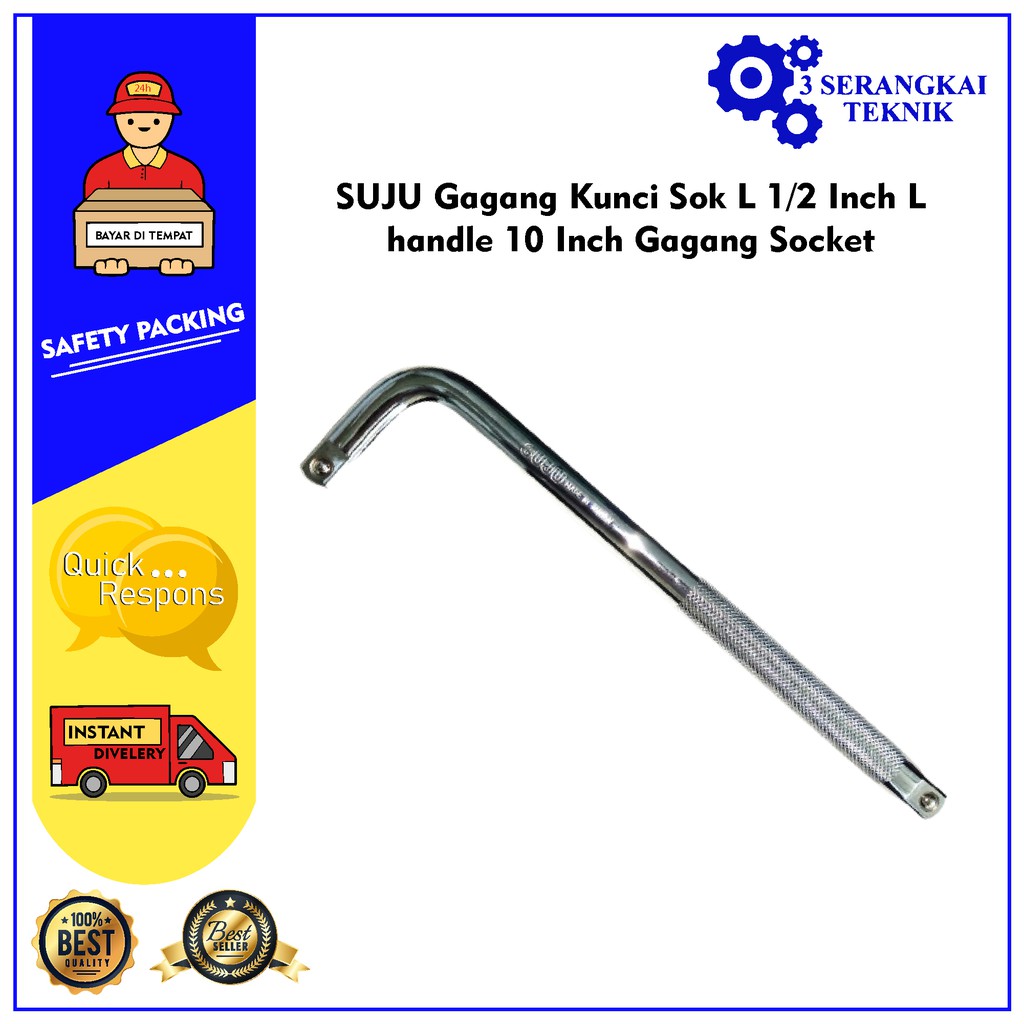 SUJU Gagang Kunci Sok L 1/2 Inch L handle 10 Inch Gagang Socket