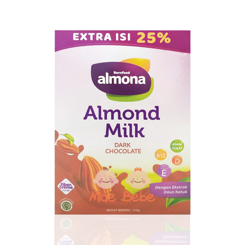 Barefood Almona Almond Milk Pelancar ASI Booster Dark Chocolate 175g