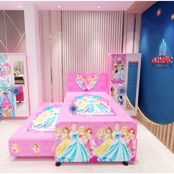 kasur springbed anak spring bed 2 in 1 kasur sorong matras springbed caracter PRINCESS OLYMPIC