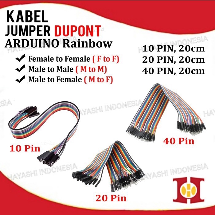 Cable Jumper Kabel Arduino Pelangi Raspberry Breadboard Dupont