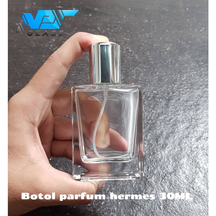 botol parfum hermes 30ml silver press / botol spray parfum kotak hermes