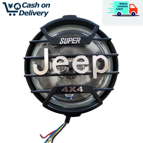 COD kuning Lampu Depan Reflektor Lampu Jeep 4X4 Cocok Buat Modif Lampu - Hitam
