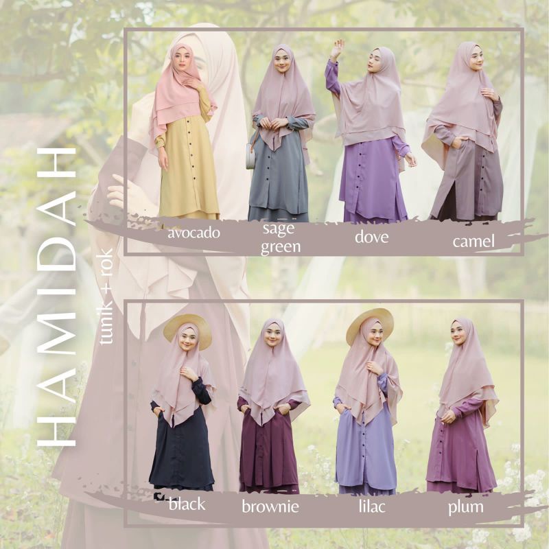Hamidah One Set by Shahia Syari/Tunik/Rok/Setelan