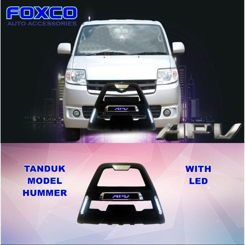 tanduk depan / bumper depan APV hummer w/ led foxco