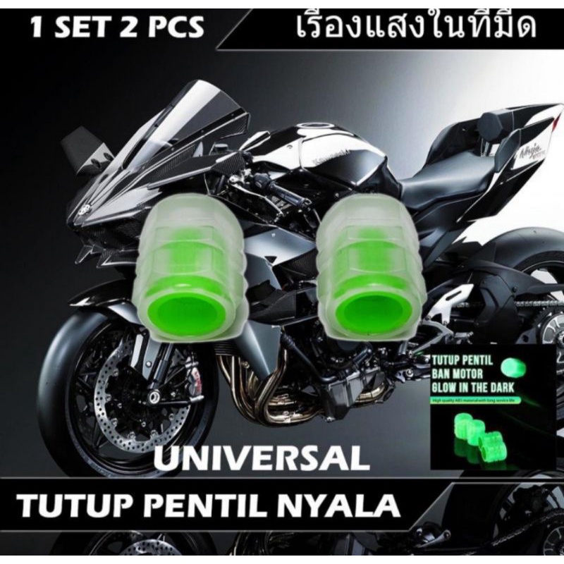 TUTUP PENTIL NYALA TUTUP PENTIL BAN MOBIL MOTOR GLOW IN THE DARK UNIVERSAL