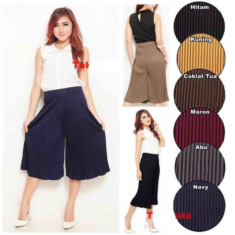 Celana Kulot Plisket Pendek / short culottes / grils short / Celana Plisket Pendek / Celana Pendek