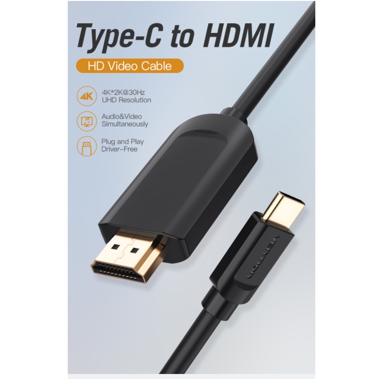 Vention Kabel USB Type C to HDMI Thunderbolt 3 1m 1.5m 2m