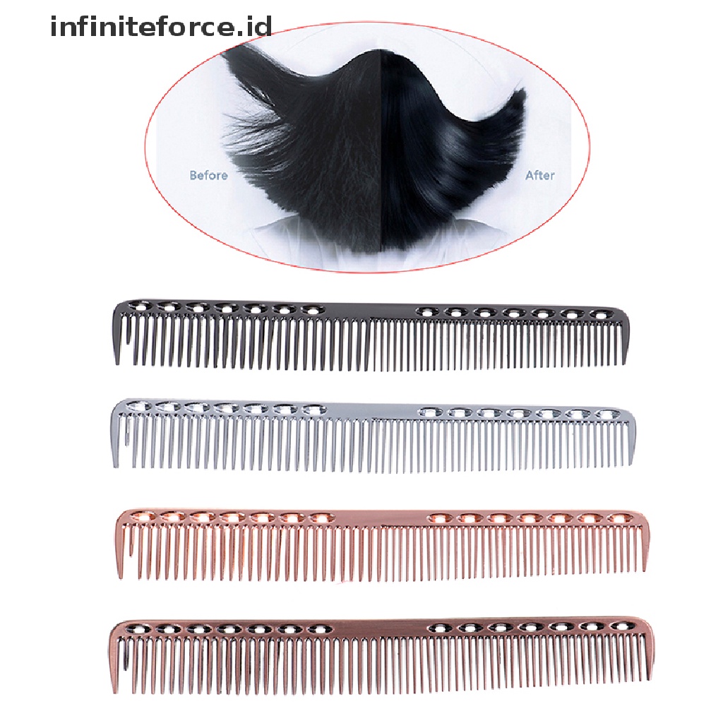 1pc Sisir Rambut Profesional Bahan Stainless Steel Anti Statis