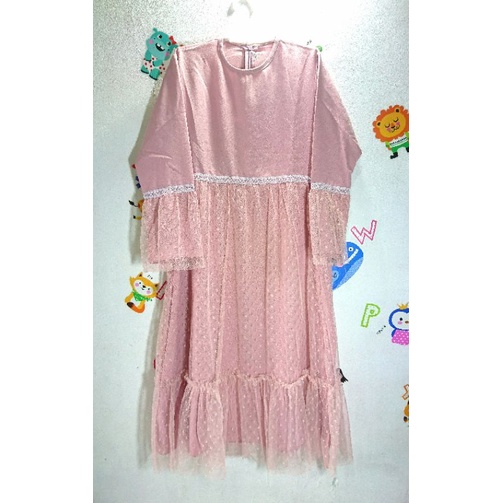 Gamis anak gamis pesta anak bahan tile umur 7-9 tahun