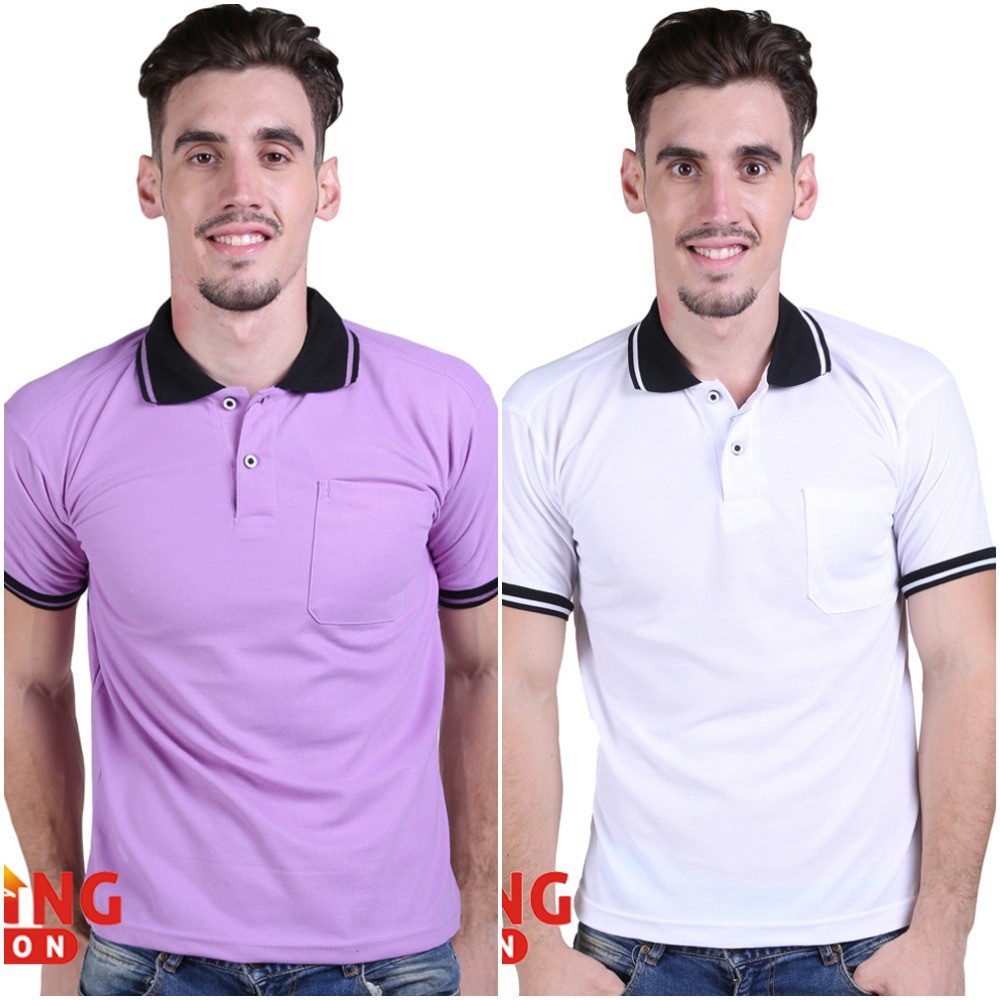 Kaos Kerah / Polo Shirt Pria Lengan Pendek - Basic Kombinasi PLS (COMB)