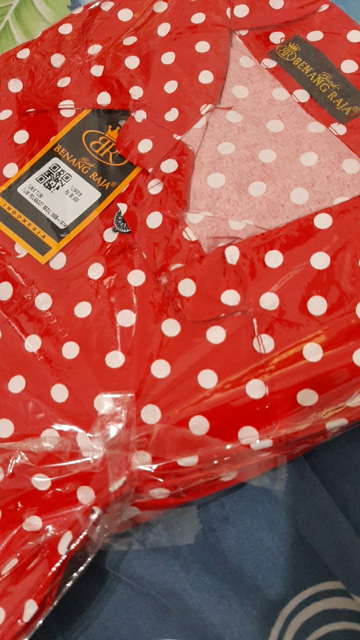 Benang Raja Atasan Wanita Tunik Motif Polkadot Ld 80cm