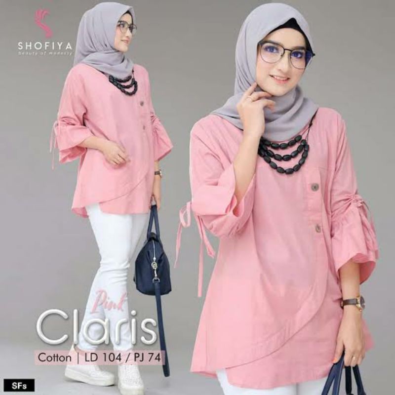 Baju Atasan Muslim Wanita Terbaru Tunik Claris