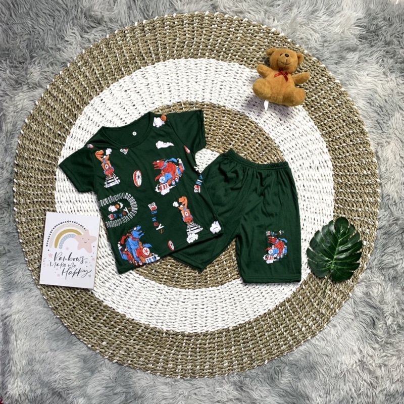 SETELAN DINO TRAIN USIA 0 BULAN - 7 TAHUN | SETELAN ANAK ANAK UNISEX | STELAN ANAK MURAH